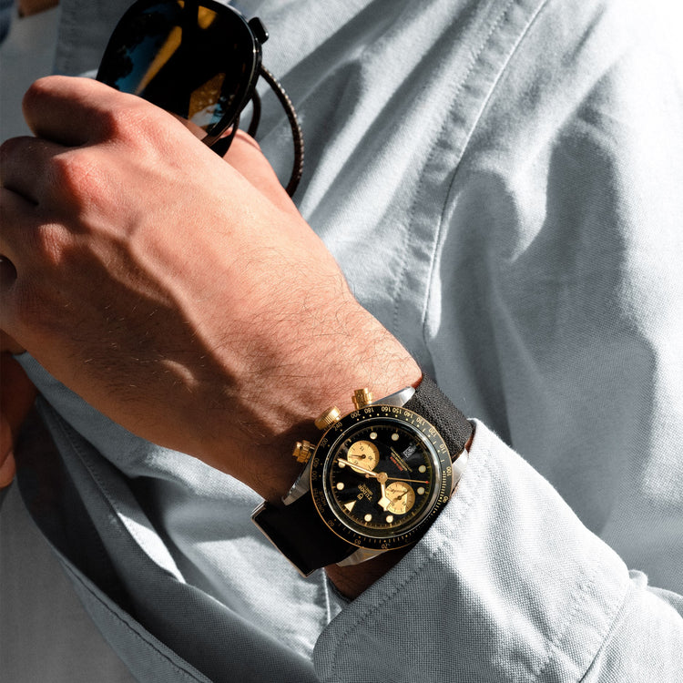 |BLACK BAY CHRONO|41mm|スチール製ケース||機械式自動巻ムーブメント|5年間保証||200m防水|約70時間パワーリザーブ|