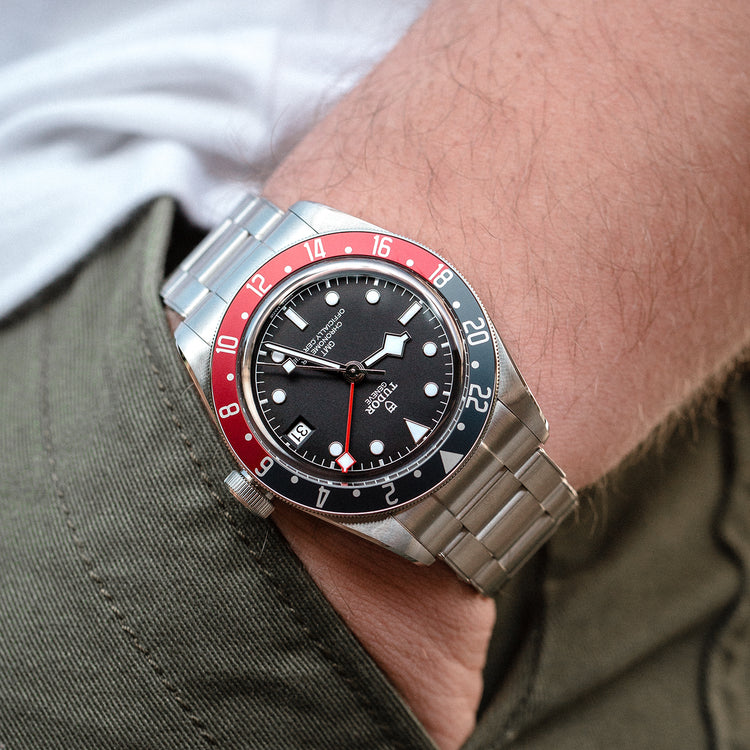 |BLACK BAY GMT|41mm|スチール製ケース||機械式自動巻ムーブメント|5 年間保証||200m 防水|約70 時間パワーリザーブ|